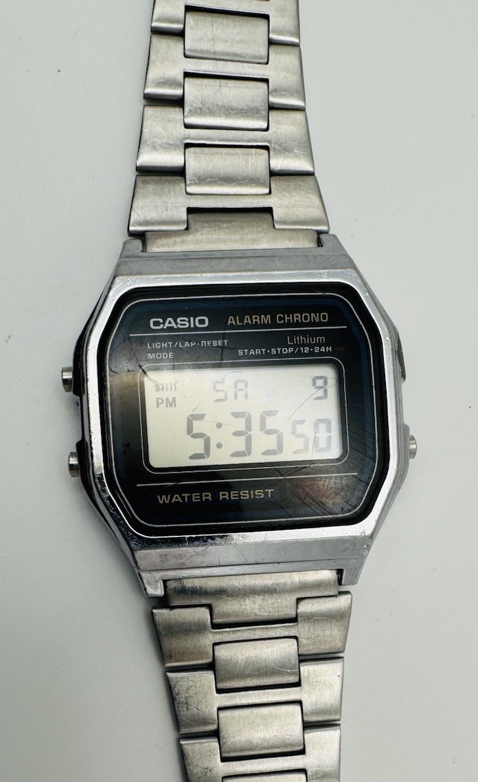 Casio A158W Digital Retro Watch 593 Module – Working Stainless Steel