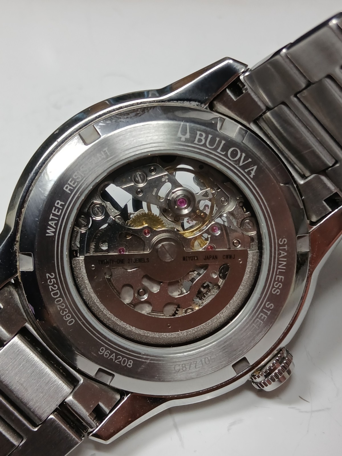 Working Bulova 96A208 Sutton Automatic Skeleton Mens Watch