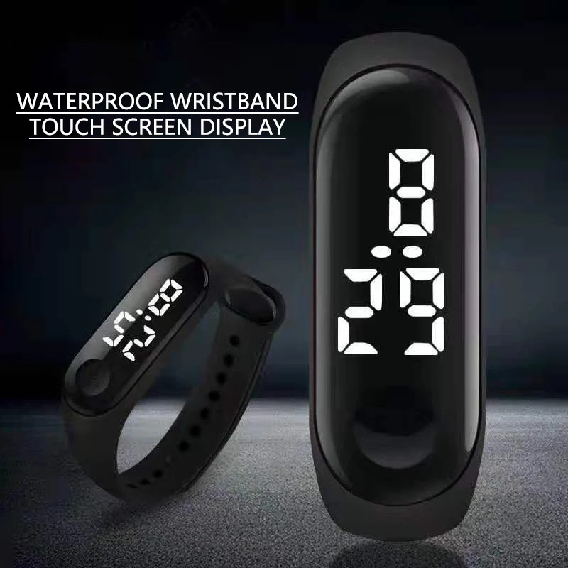 Kids LED Digital Sports Watch Waterproof Touch Wristwatch Bracelet