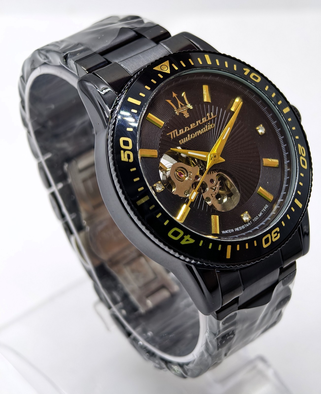 Excellent Maserati Automatic Black Dial Black Band Analog Men’s Wrist Watch