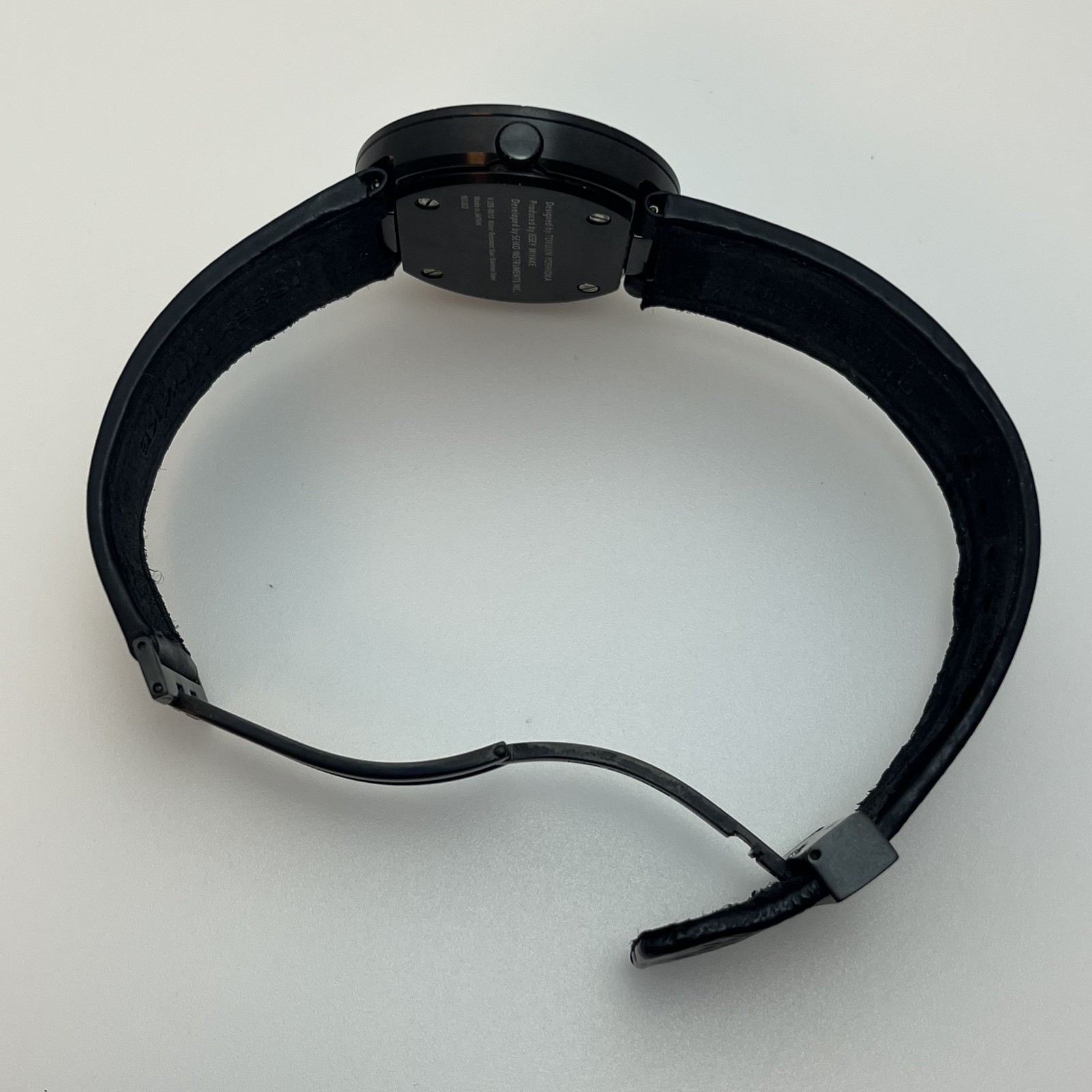 Seiko Issey Miyake TOKUJIN YOSHIOKA Qz Watch Japan Minimalist Black Leather#623B