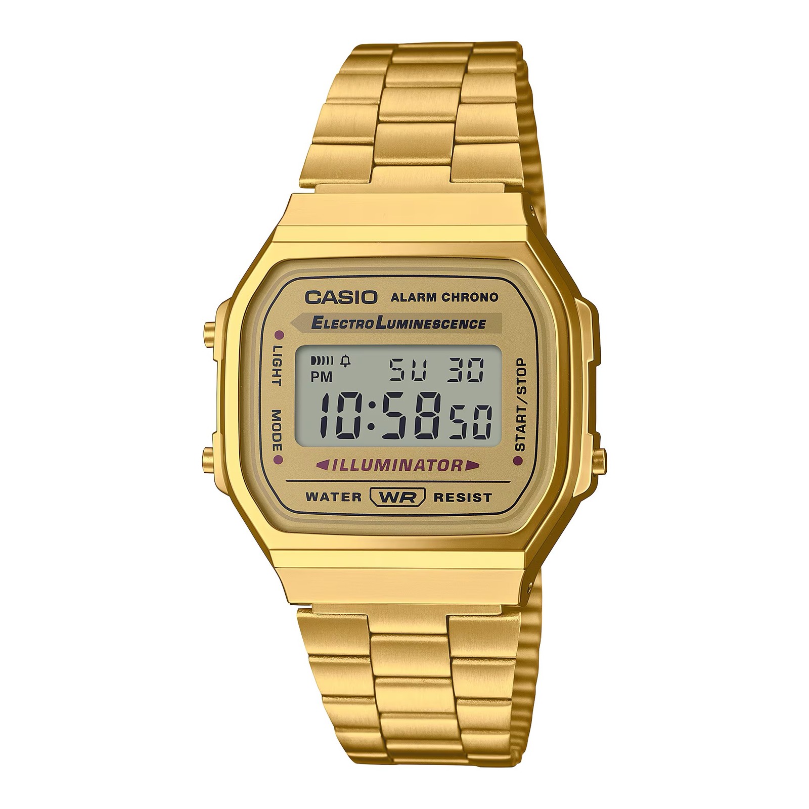 Casio Unisex Gold Digital Watch with Champagne Dial – A-168WG-9WDF