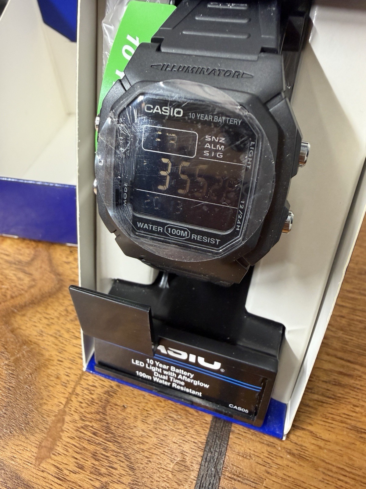 New Casio W800H-1BV, Chronograph Watch, 100 Meter, Alarm, Date, 10 Year Battery