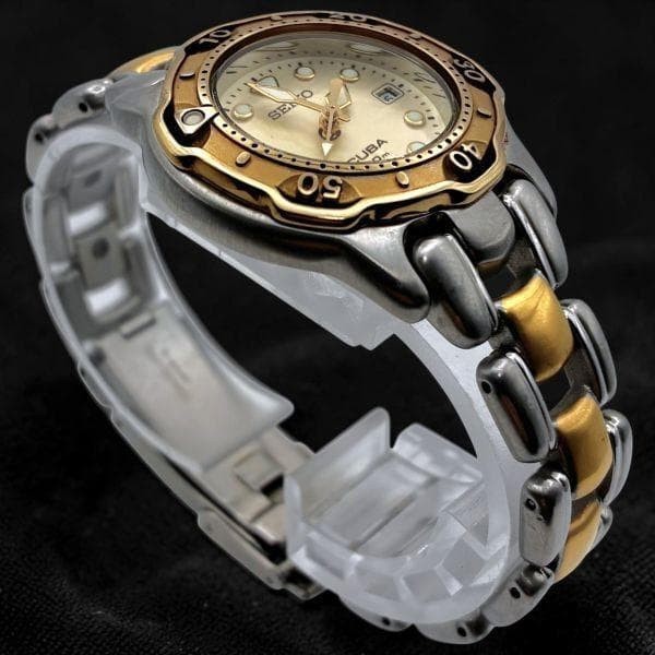 SEIKO Scuba Diver 200m Quartz 38mm Divers Watch Water Resistant 20 ATM Used JP