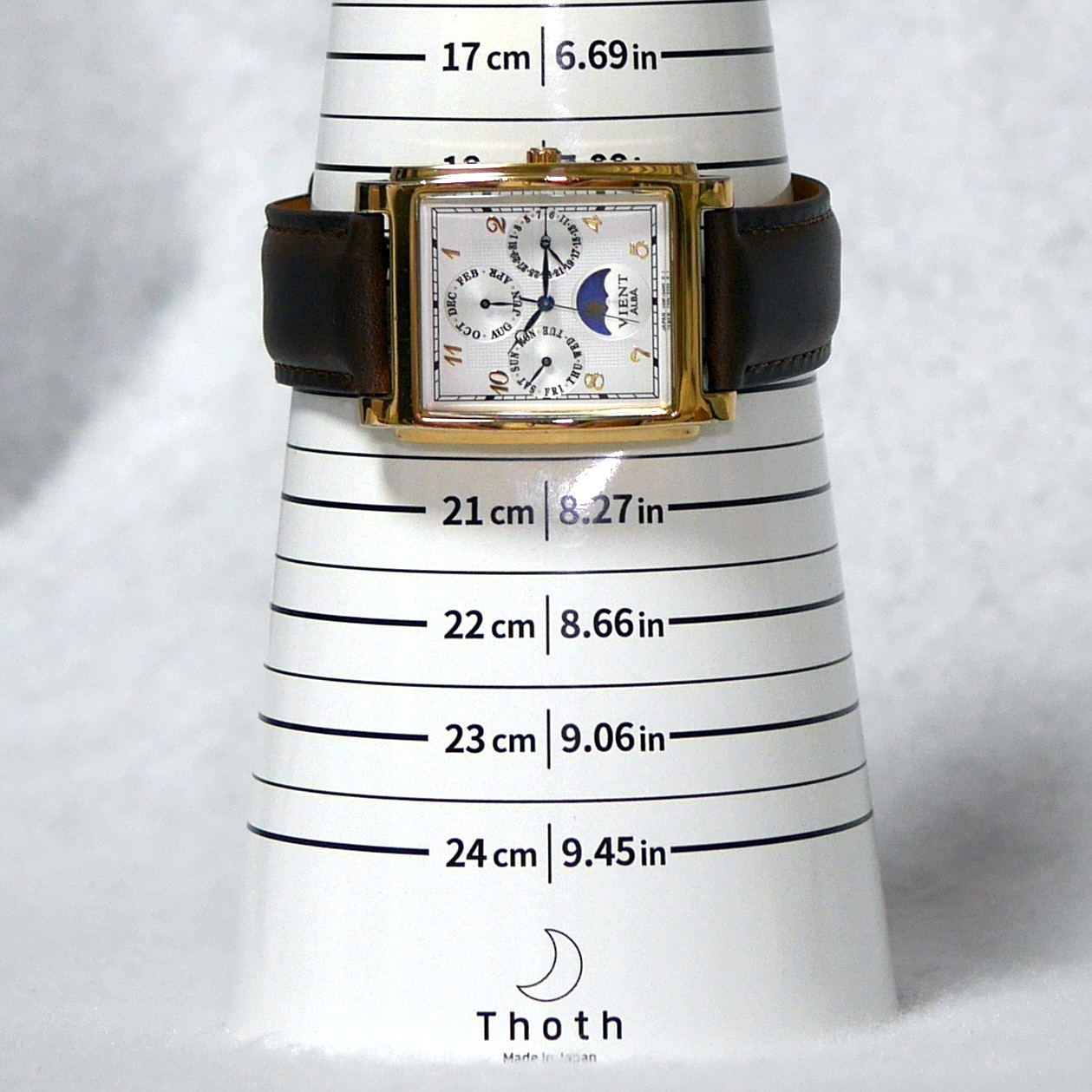 SEIKO ALBA VIENT V33F-5A10 Sun&Moon TripleCalendar Gold Men’s Watch 1985 Japan