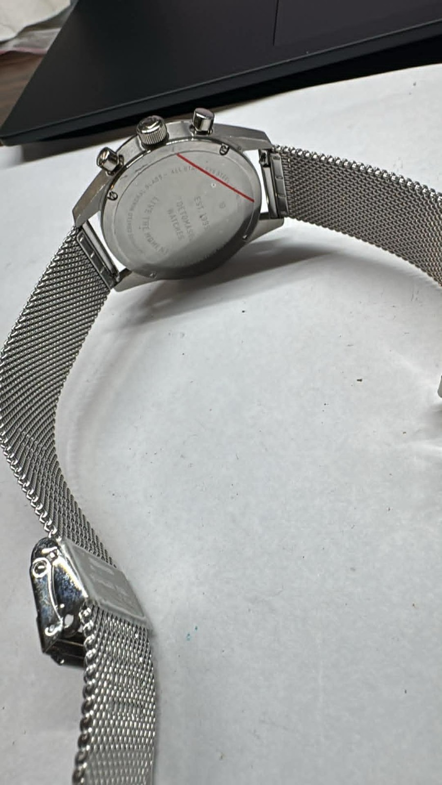 39mm NEW Mens SS Detomaso Armonia Chrono watch D12-14 Mesh Teal Met. dial A40