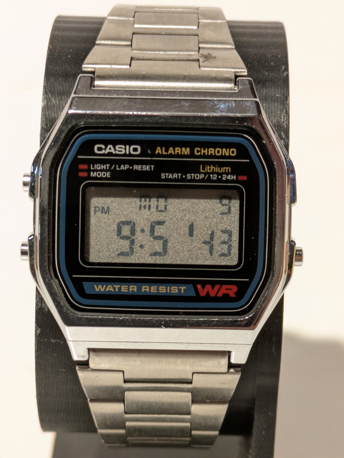 Vintage Casio Digital Watch 593 A158W, Great Condition, Stainless, New Battery