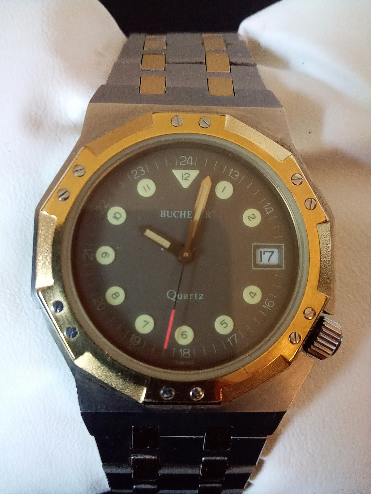 Bucherer Men’s, Unisex, Swiss Made Watch 32mm Case, Stainless & Gold Colored Ban
