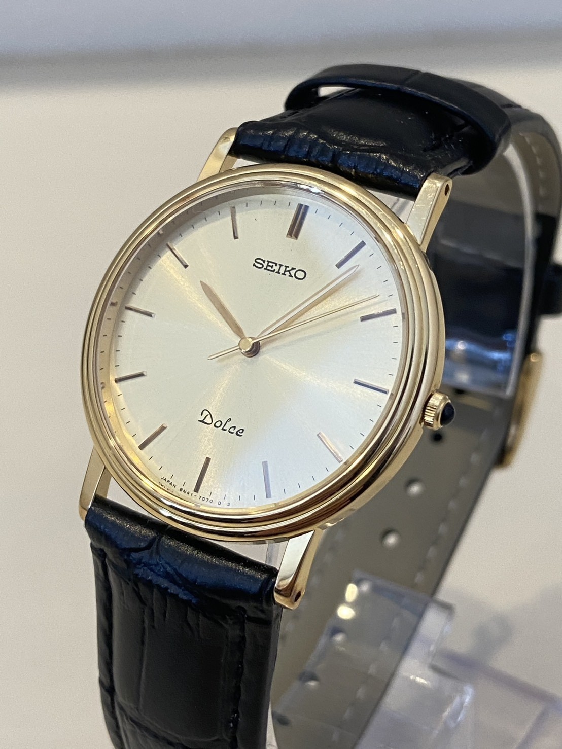 [Near MINT] SEIKO Dolce 8N41-7030 Gold Quartz Working Men’s Watch Vintage