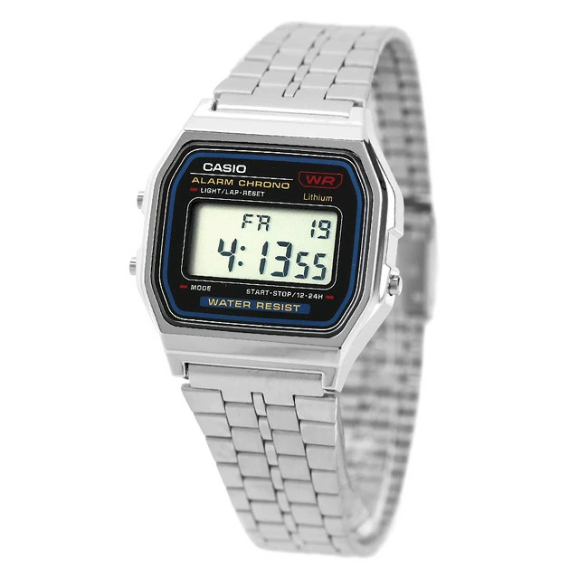 Casio A159WA-N1DF Standard Digital Silver Metal Multi-row Band New R8041010