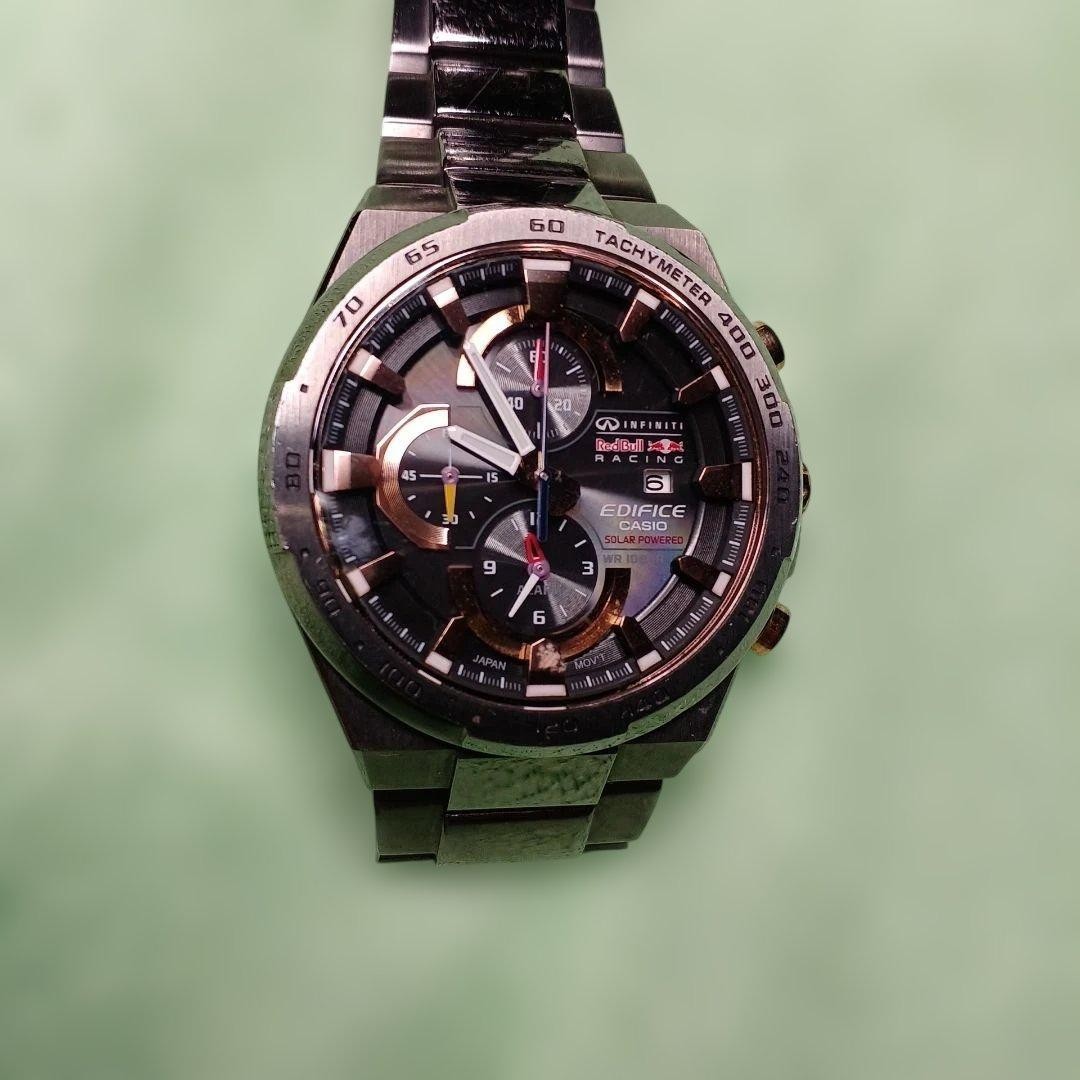 CASIO EDIFICE Red Bull Racing Solar Chronograph Watch From Japan Battery Replace