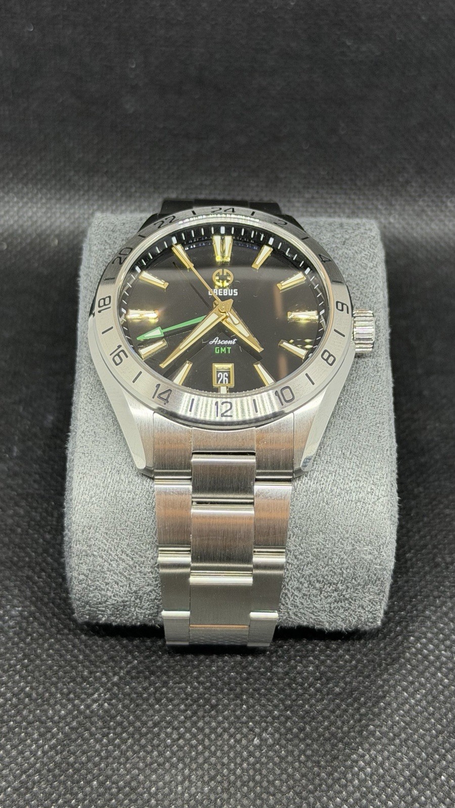 EREBUS Ascent GMT 40mm Automatic Black Gilt