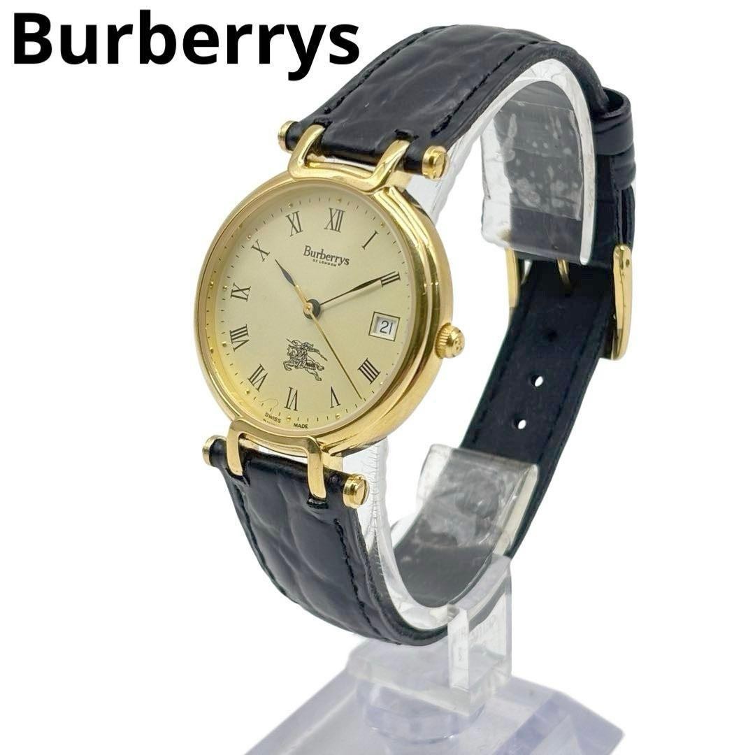 Burberry Boys Watch Quartz Gold Black Leather Japan 1M25 0613783