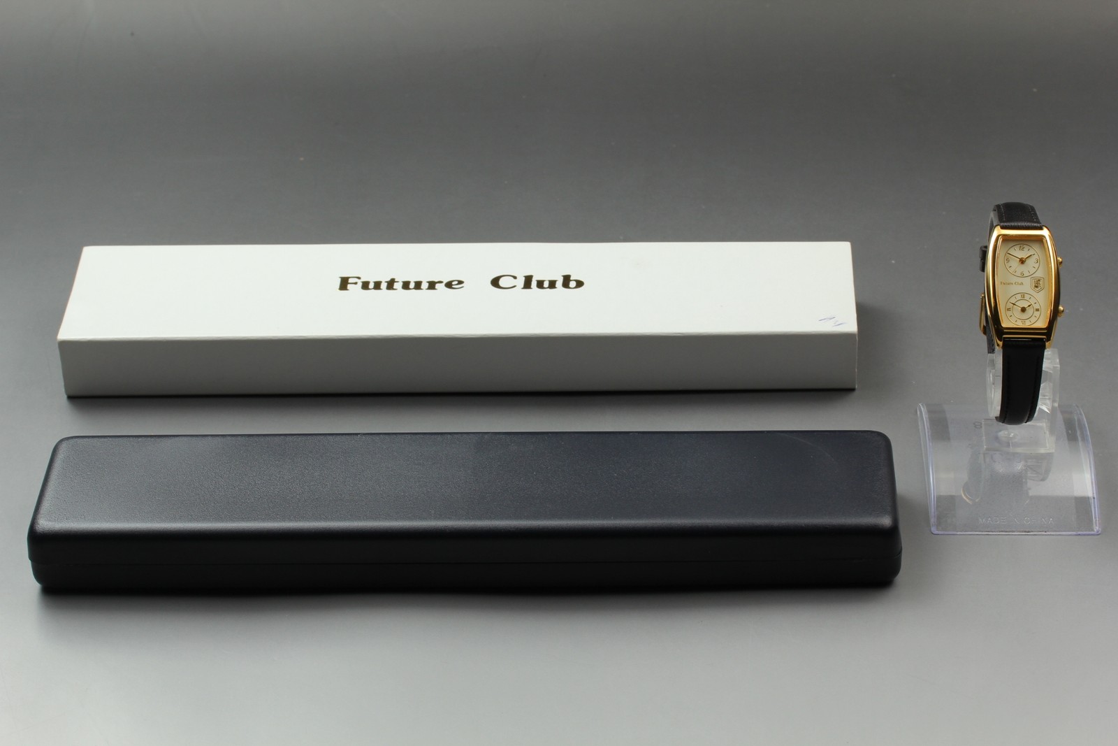 Vintage 1985 N MINT Future Club FC-020 Quartz Dual Time Gold Womens Watch JAPAN