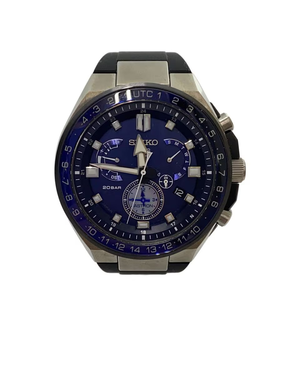 SEIKO Solar Watch Analog Rubber NVY BLK 8X53 0BB0 2