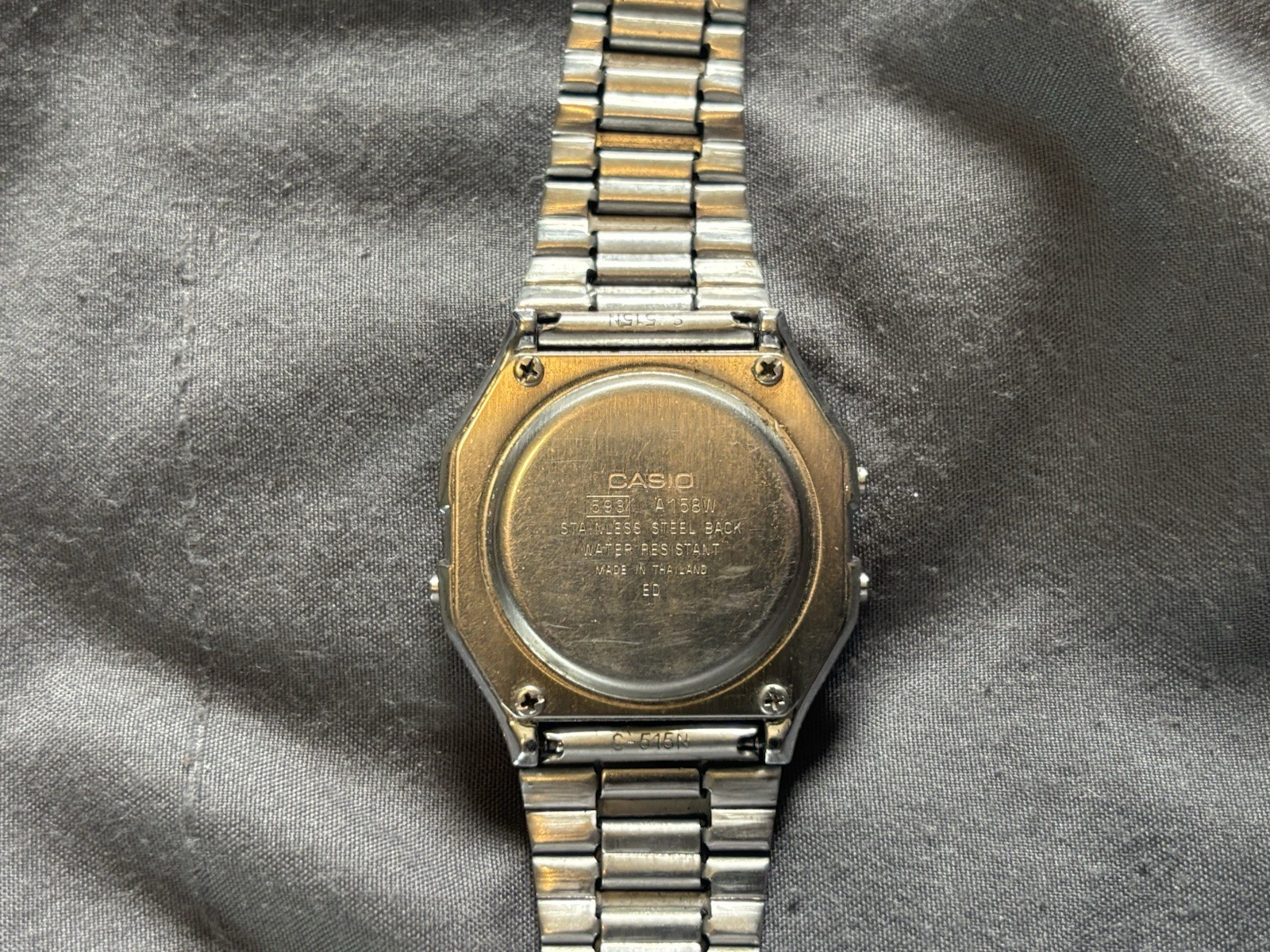 Vintage Casio Wrist Watch Mens A158W Fashion Silver Tone Quartz Digital
