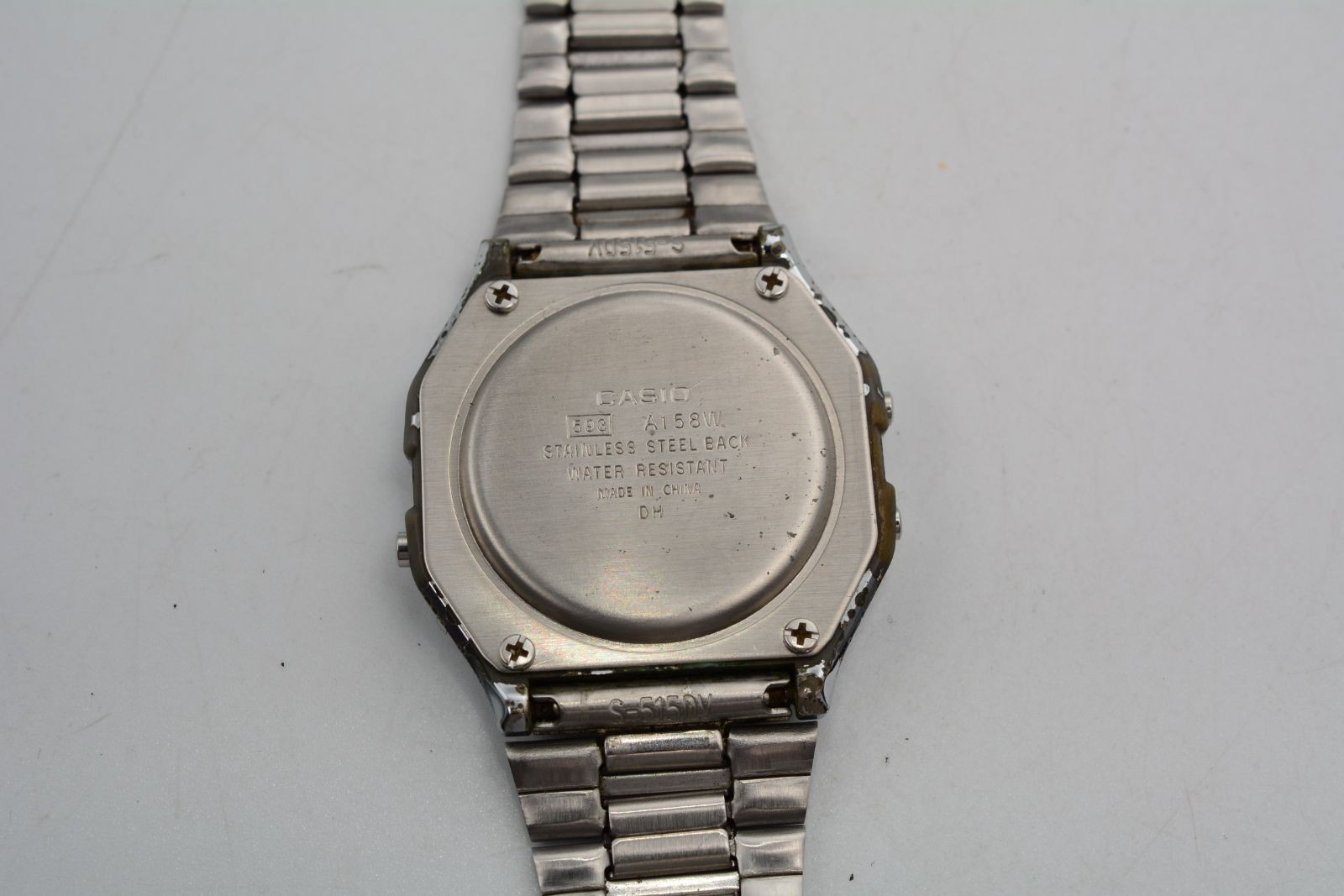 CASIO A158W Watch Quartz Square SS Men’s Working Condition