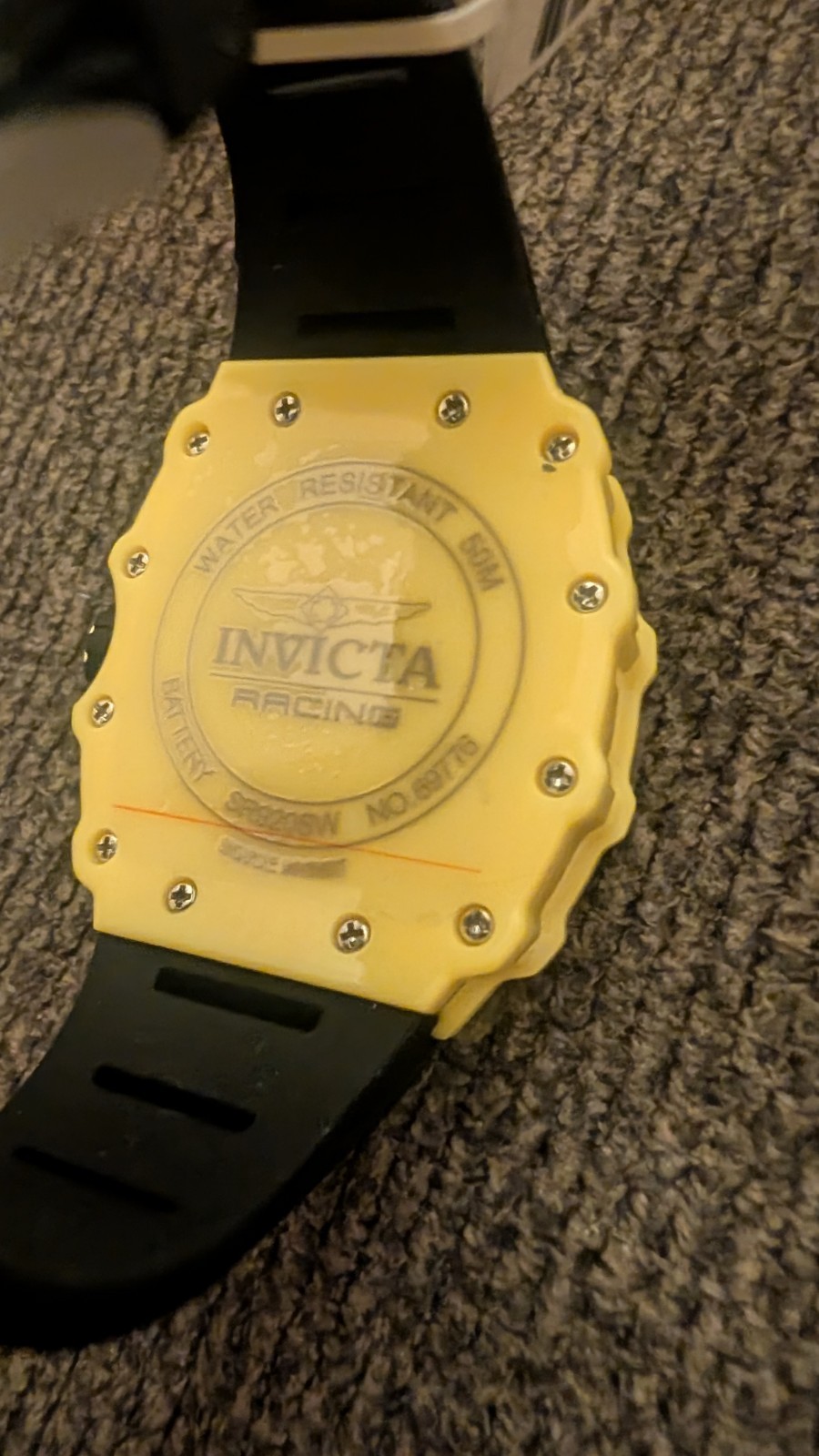 Invicta Racing Valxor Chronograph Watch Black Yellow