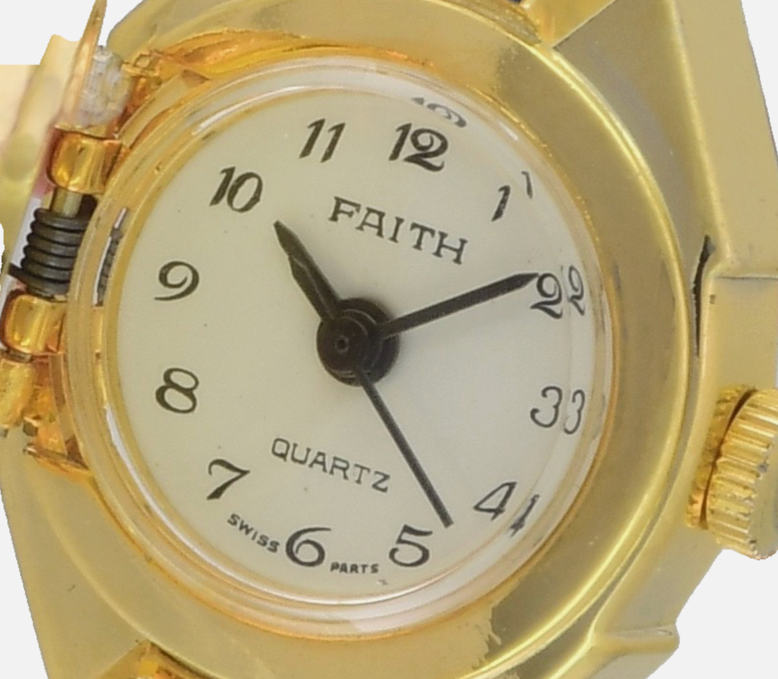 All Swiss FAITH Peek A Boo Enamel Gold Bangle Wrist Watch Perfect Working Order