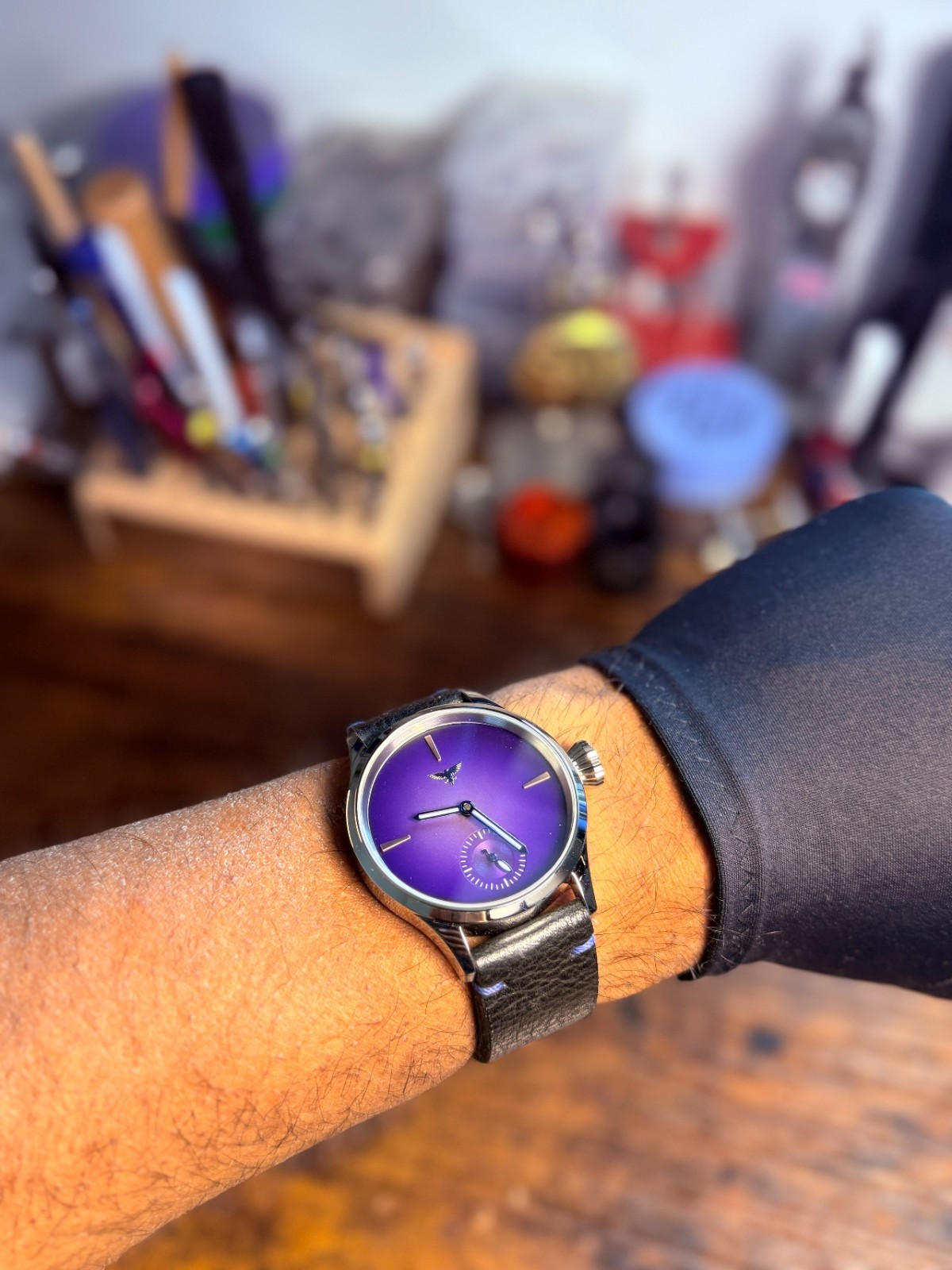 Bespoke Big pilot Watch Swiss eta 6498 movement Handmade Strap