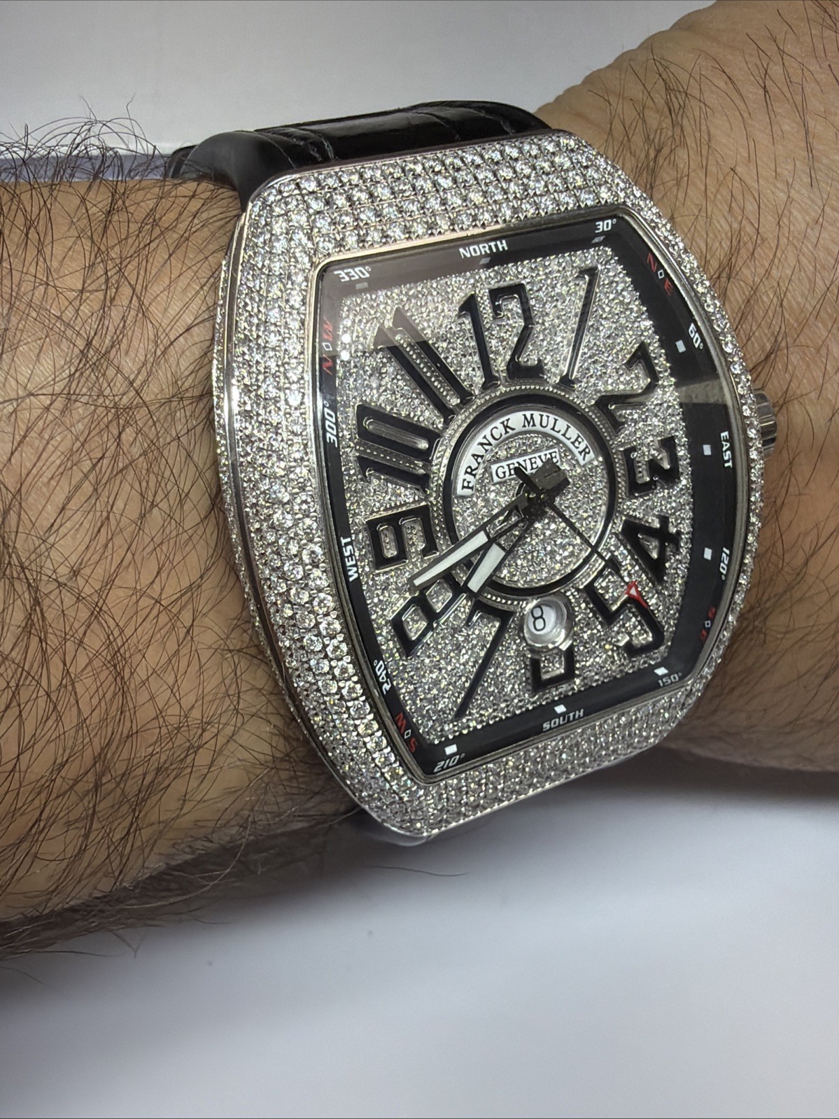 Franck Muller Vanguard Custom Diamond Steel 45mm Auto Men’s Watch V45 SC DT
