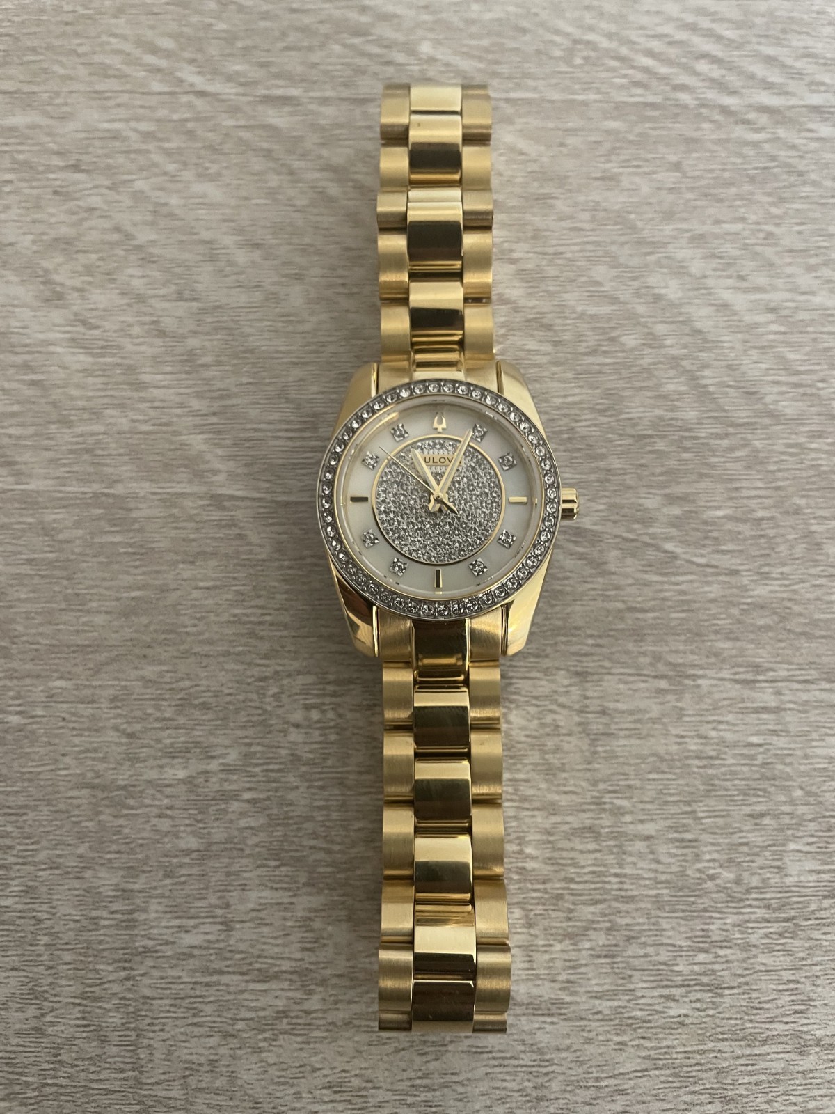 Bulova Classic Pave Gemmed Diamond Stainless Quartz Ladies Watch ($425)