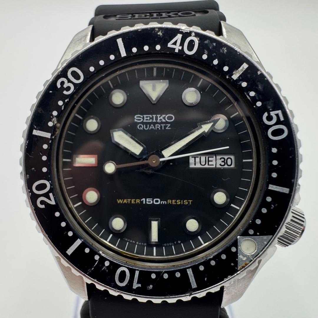 Seiko 6458-6000 Quartz Diver Day Date Mens Wrist 14-22cm Watch