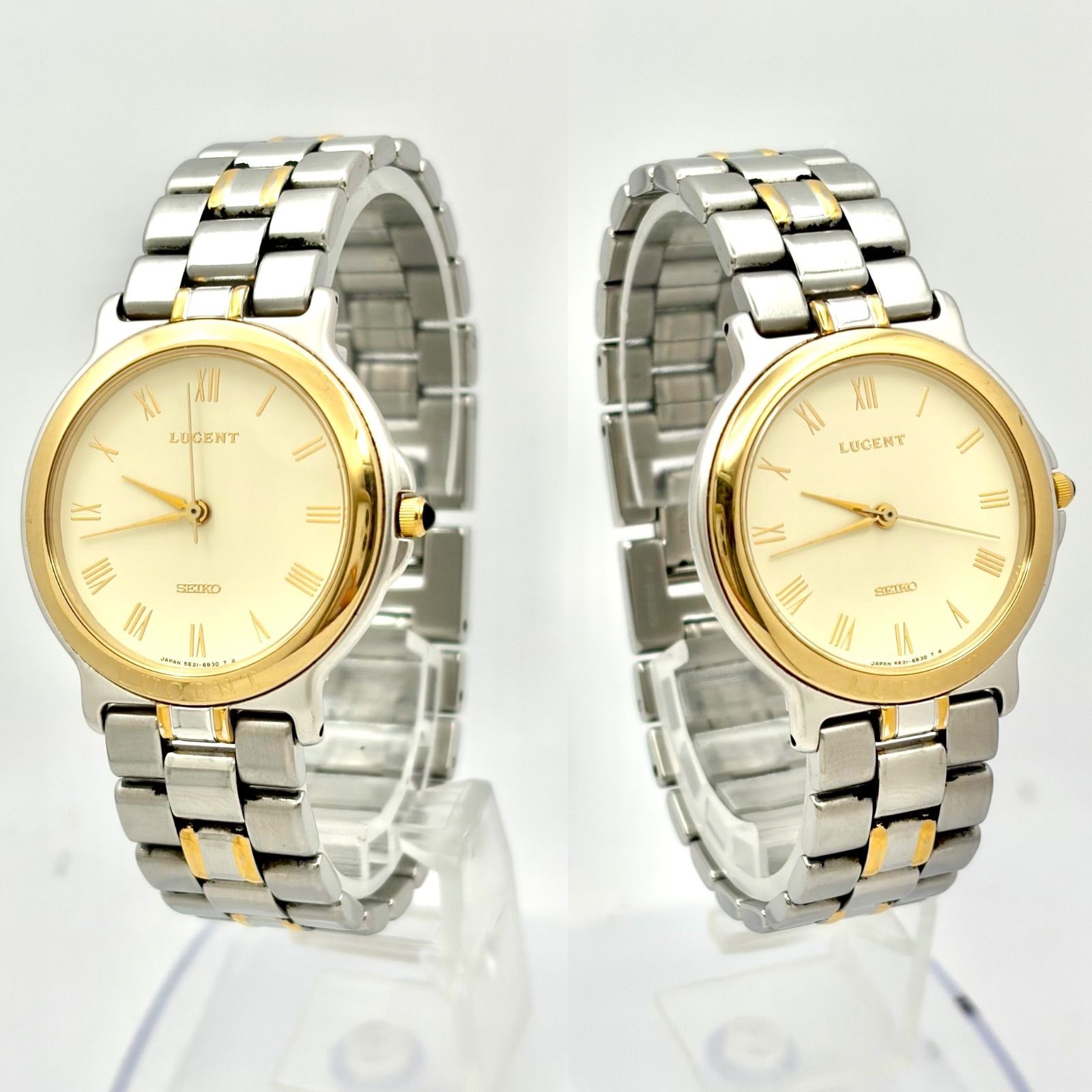 SEIKO LUCENT Pair Watch 5E21-6B70 1F21-0G80 M32mm 16cm W22mm 13.5cm New Battery