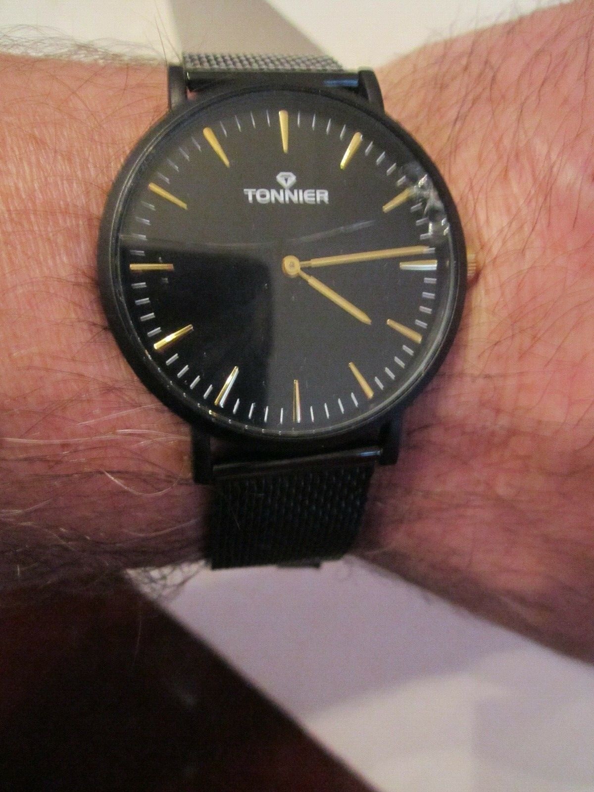 TONNIER WATCH – BLACK METAL BAND – W8479G – SLEEK DESIGN – BBA-26