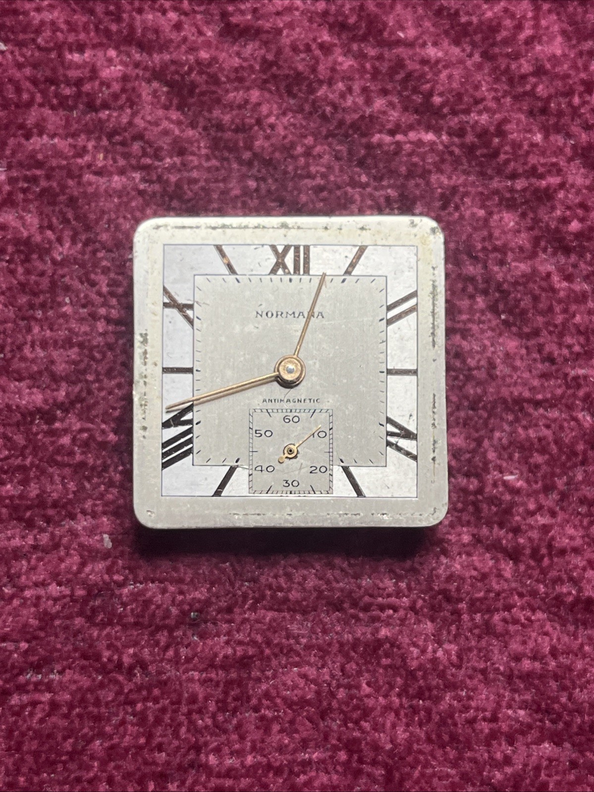 Normana 23.5mm Mechanical Watch Movement And Dial For Parts Or Repair ￼