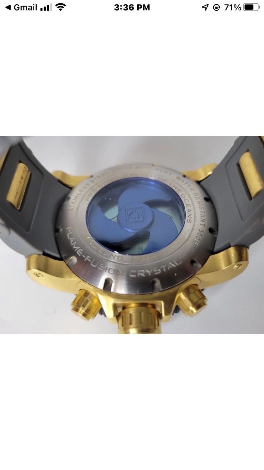Invicta Sea Hunter Rare Model #0415 Black Gold & Gray, WR 300M Chrono Big Watch,