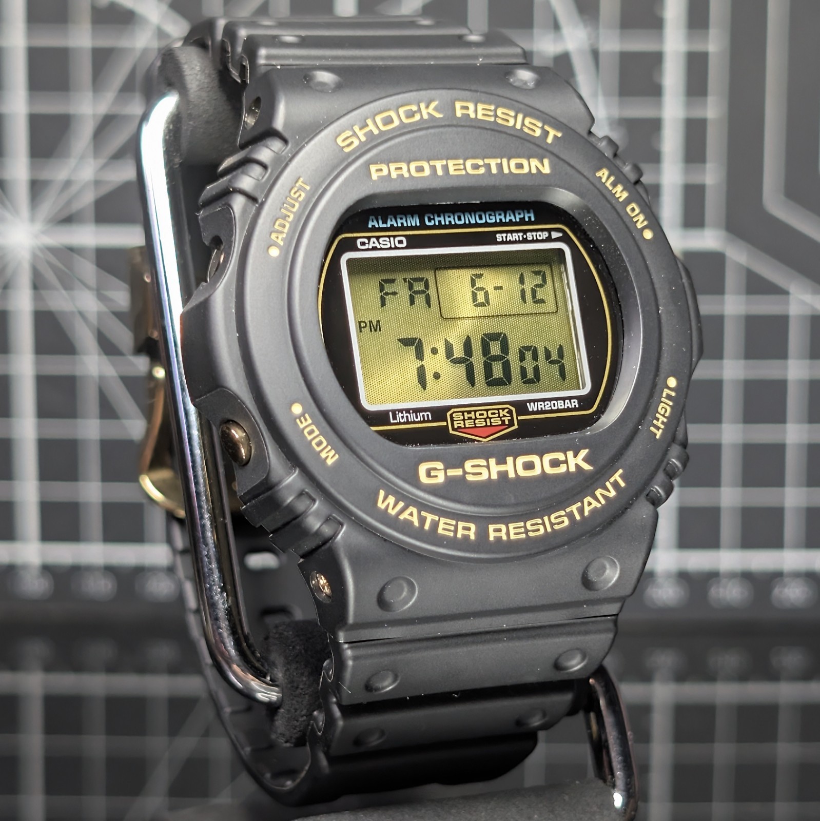 Casio G-Shock ORIGIN GOLD DW-5700 Screwback 35th Anniv Black Digital DW-5735D-1B