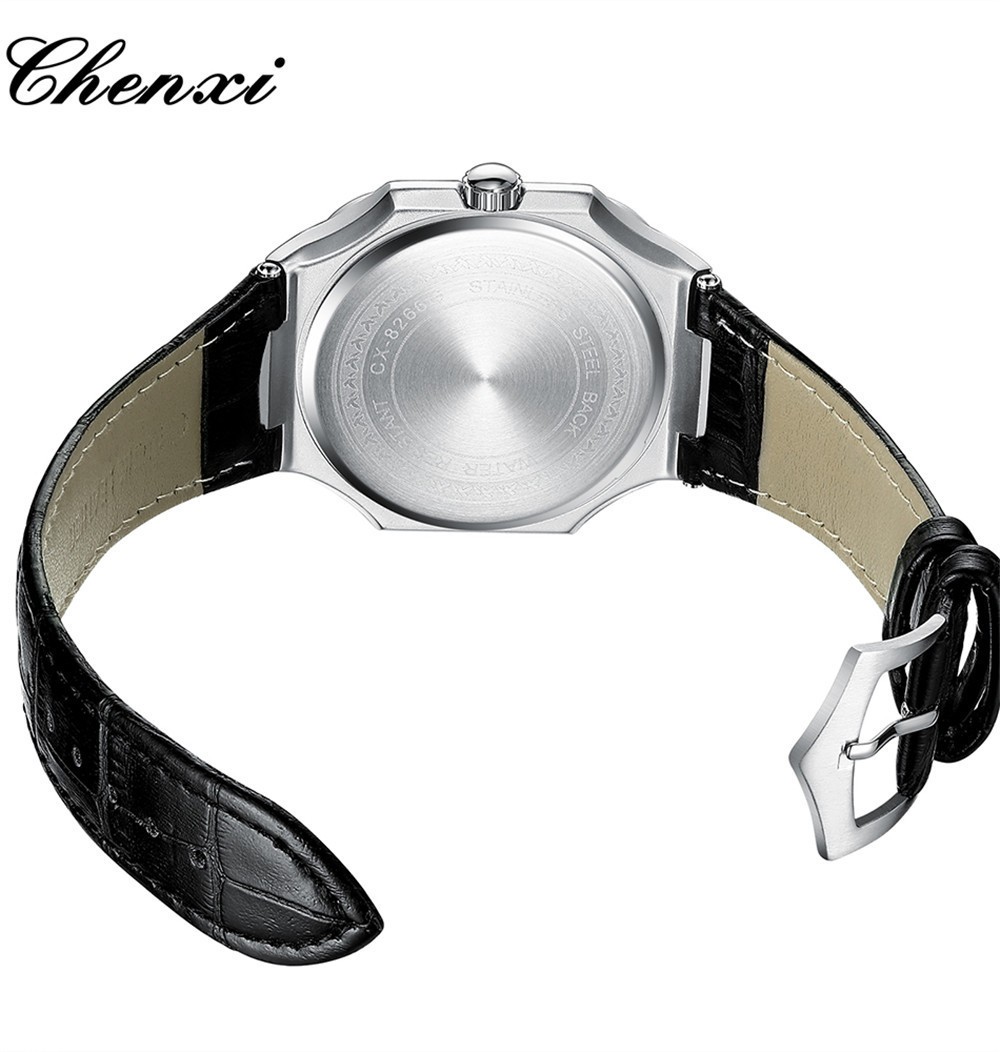 CHENXI Men Square Watches with Second-dial Wristwatch Fashion Boys Steel Watches