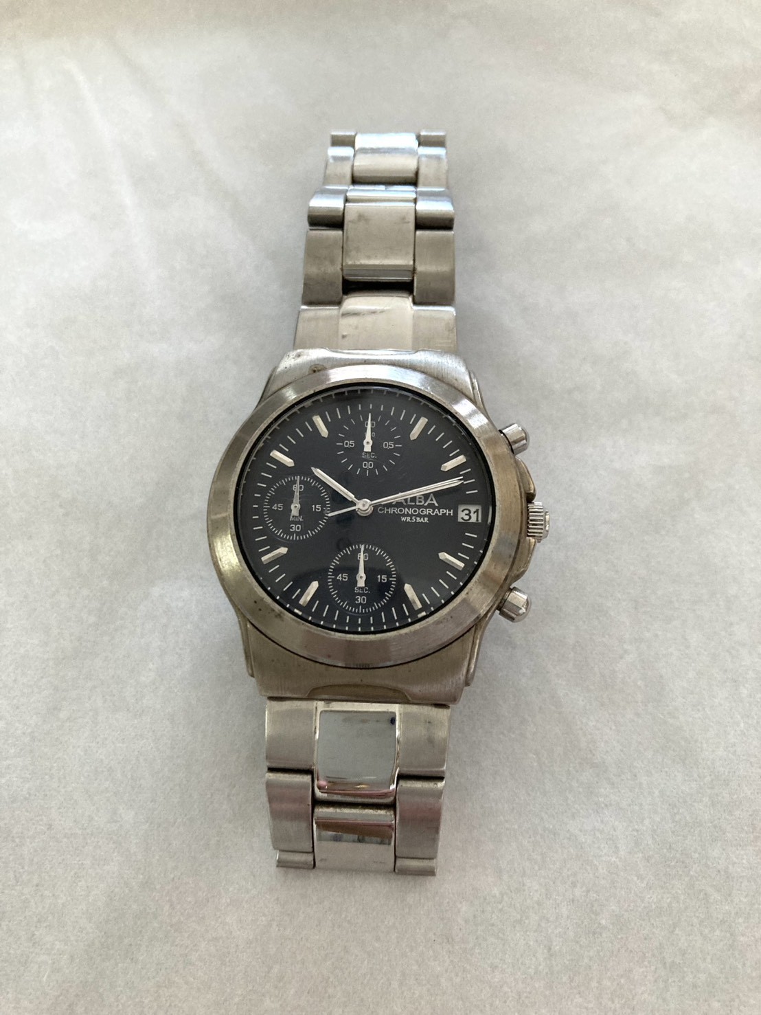 SEIKO ALBA Chronograph V657 X013 Wrist 18.5cm 7.3in Case 38mm