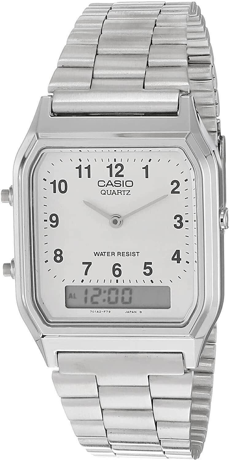Casio AQ230A-7B Men’s Analog/Digital Silver Stainless Steel, New with Tags!