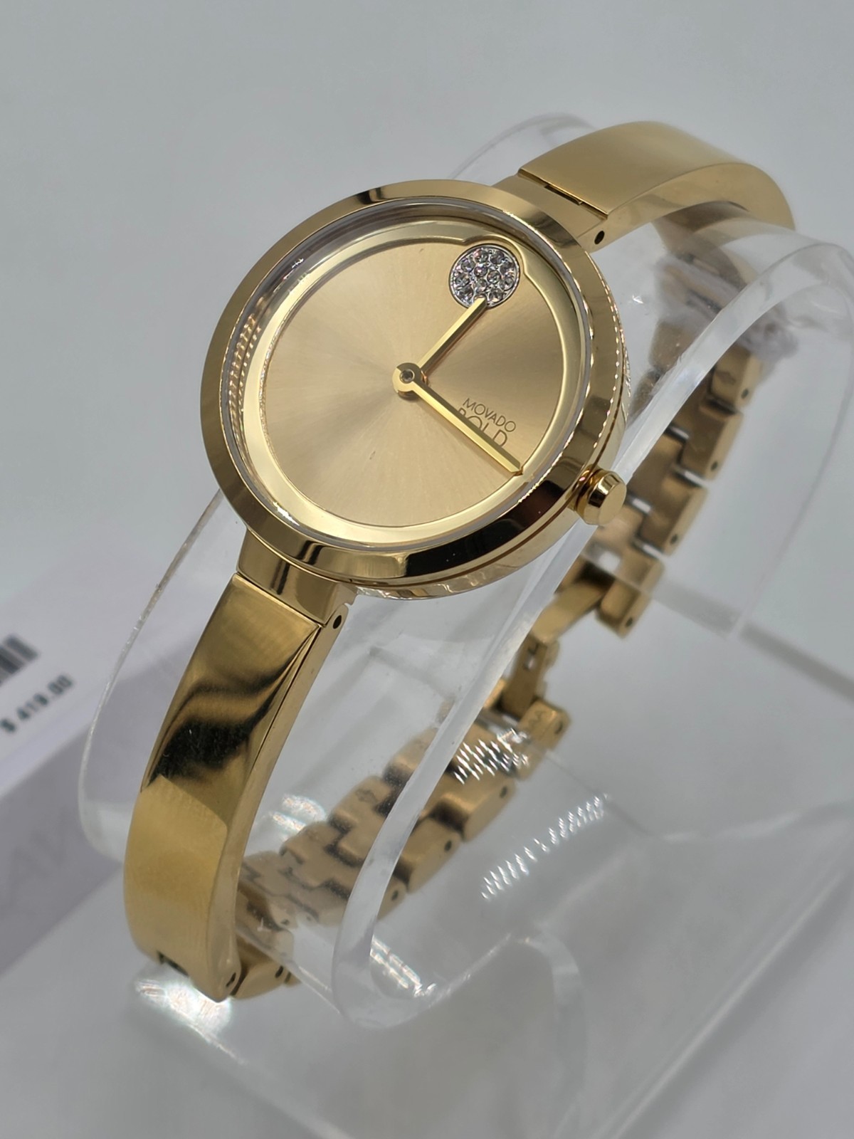 MOVADO BOLD 3601007 TREND GOLD DIAL GOLD STAINLESS STEEL BANGLE WOMENS WATCH