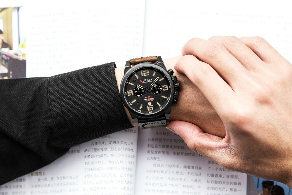 CURREN Men Watch Top Brand Men Military Sport Wristwatch Leather Quartz Watches