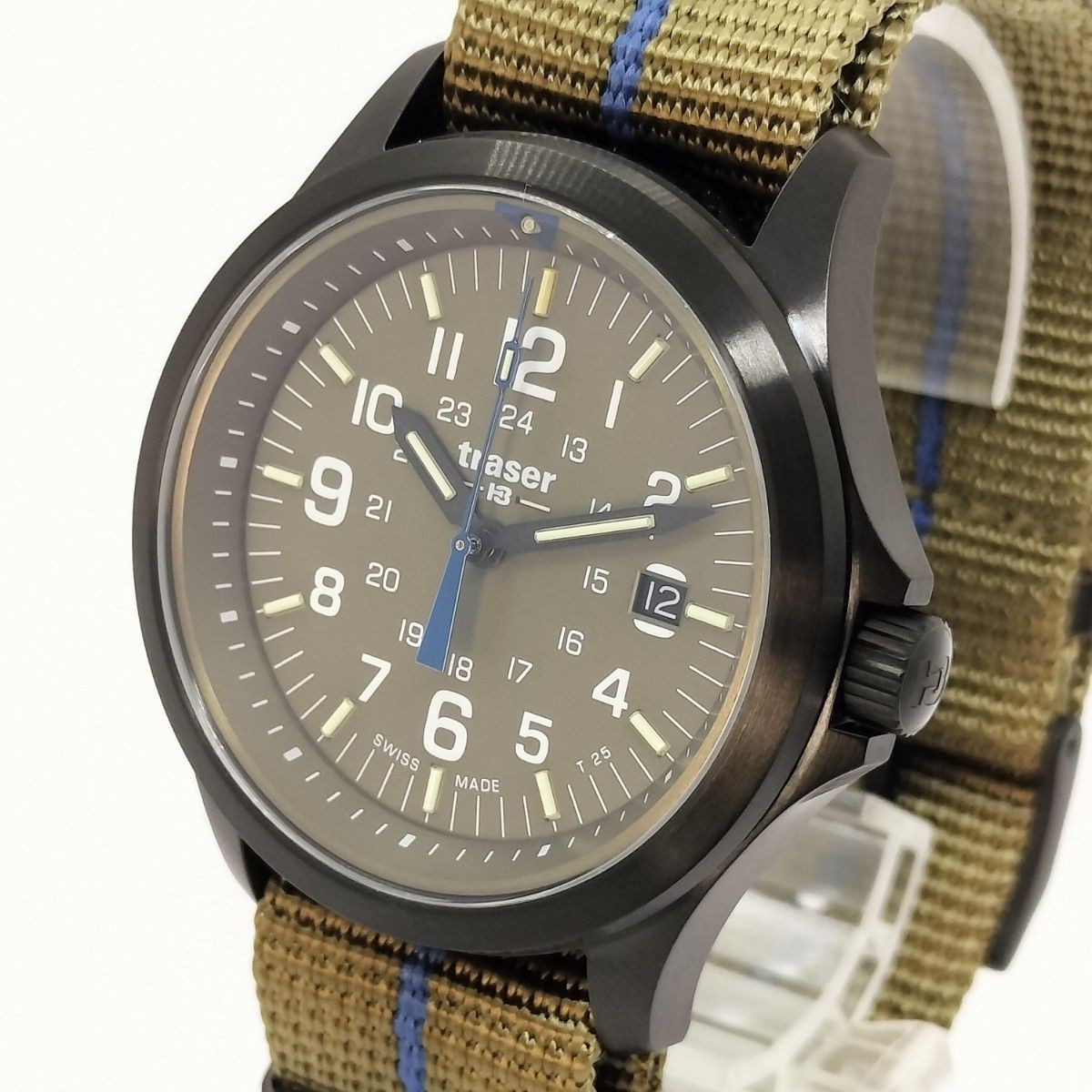 Traser P67 Officer Pro Khaki 111074 Quartz 42mm Watch Box Card 14 to 21cm