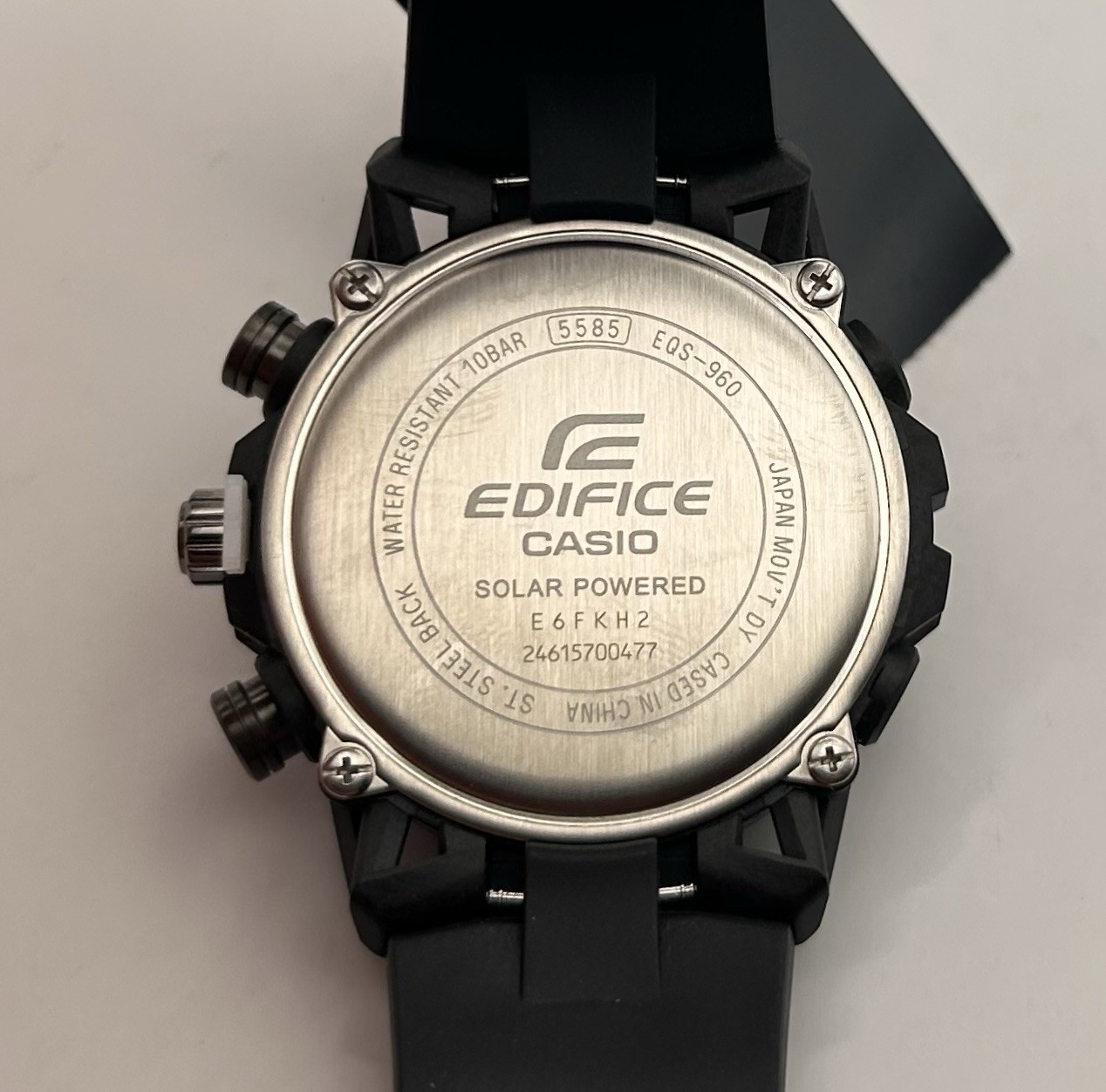 Casio Edifice Sospensione EQS-960 Men’s Carbon Chrono Solar Quartz 44.5mm Watch