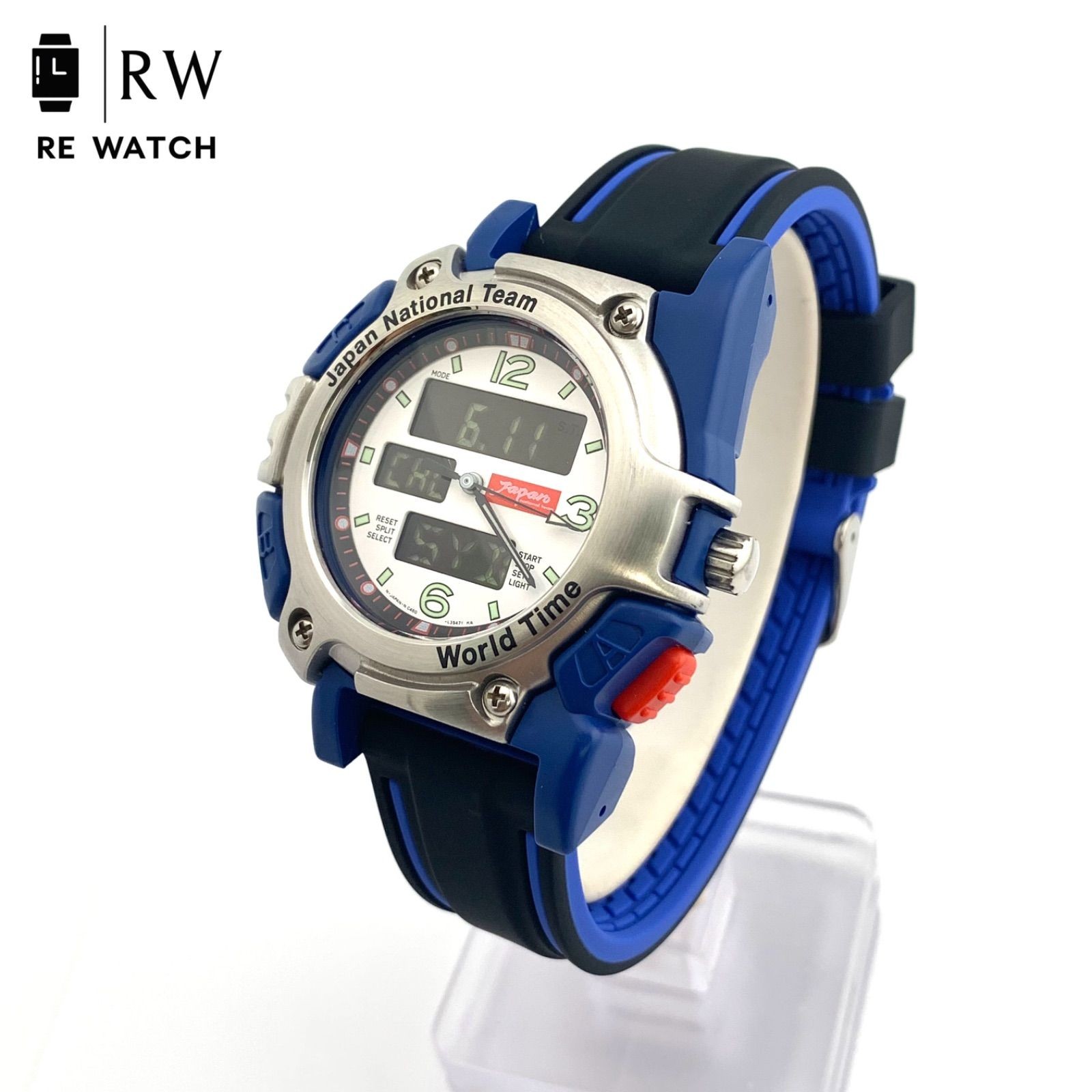 Citizen C460 Quartz Mens Watch 45mm 19cm Wrist Blue Dial Battery Papers Included