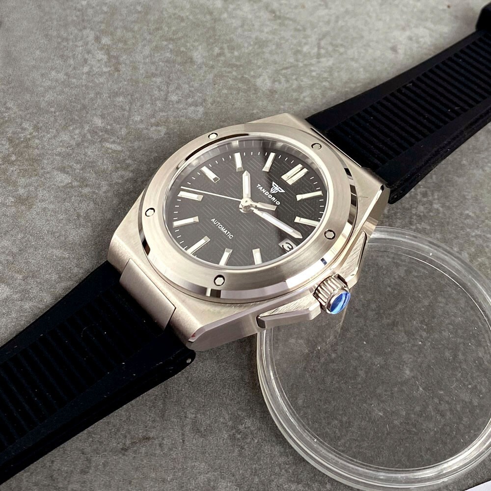Tandorio New 40mm Black Business 10ATM Sapphire NH35A Automatic Men Watch Date
