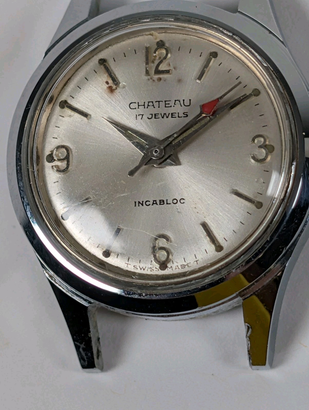 Chateau Swiss Ladies Watch Manual Wind Vtg 17 Jewels Silver Tone 23.5mm RUNNING