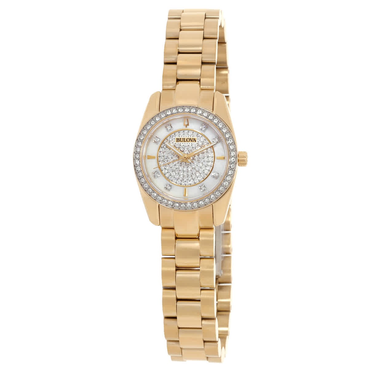 Bulova 98X137 Crystal White Dial 23.5 mm Women’s Watch New
