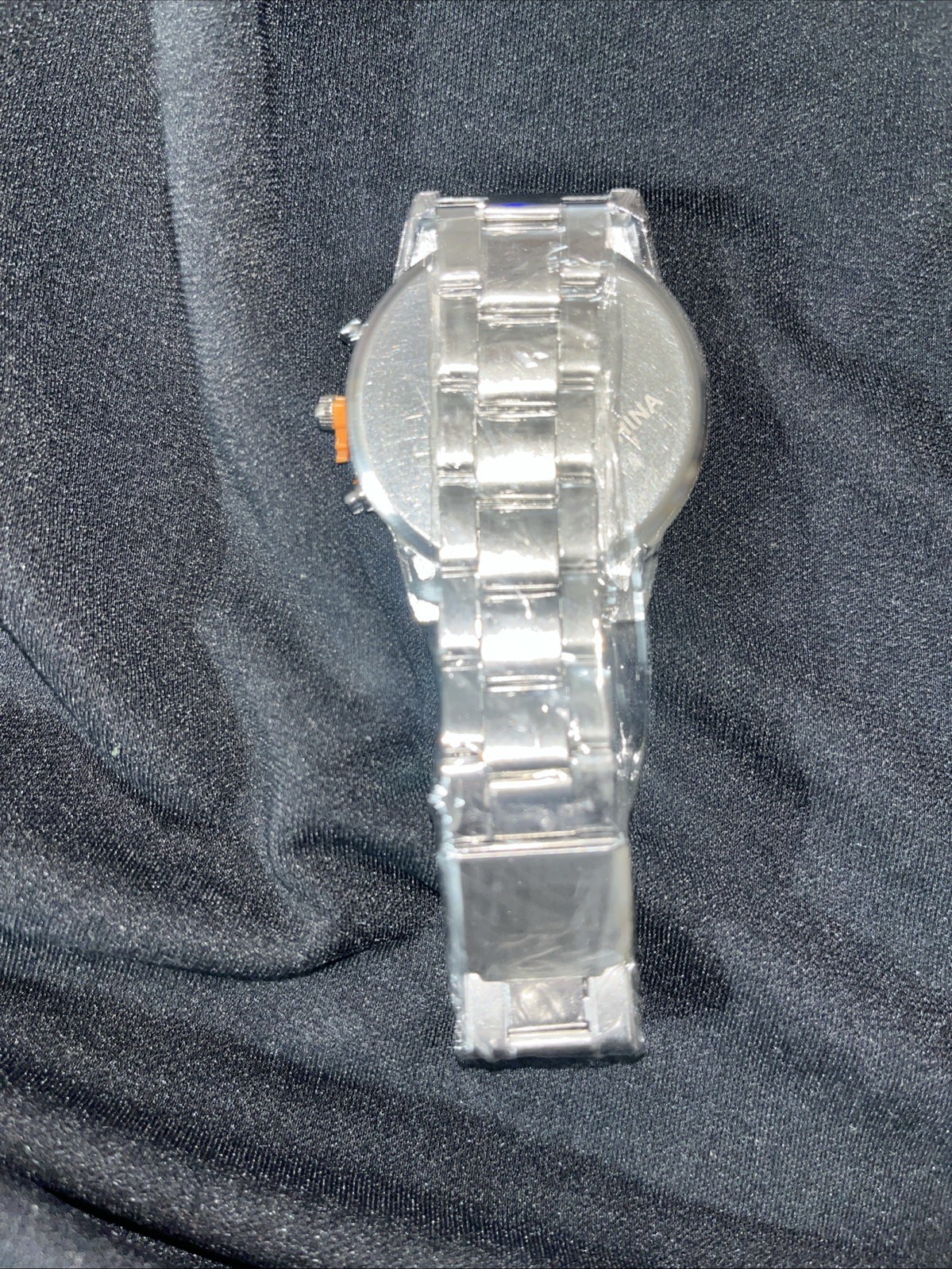 NEW Men’s Black Dial Silver Band Geneva Quartz Watch Battery Powered