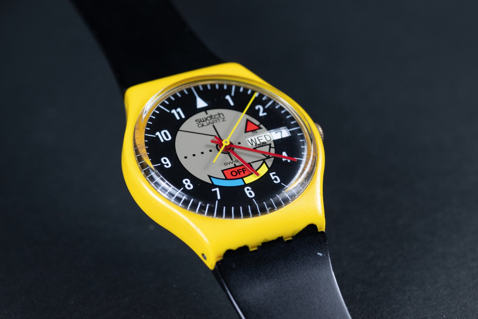 Vintage 1985 SWATCH Watch Yamaha Racer GJ700 Swiss Made – Working – New Battery