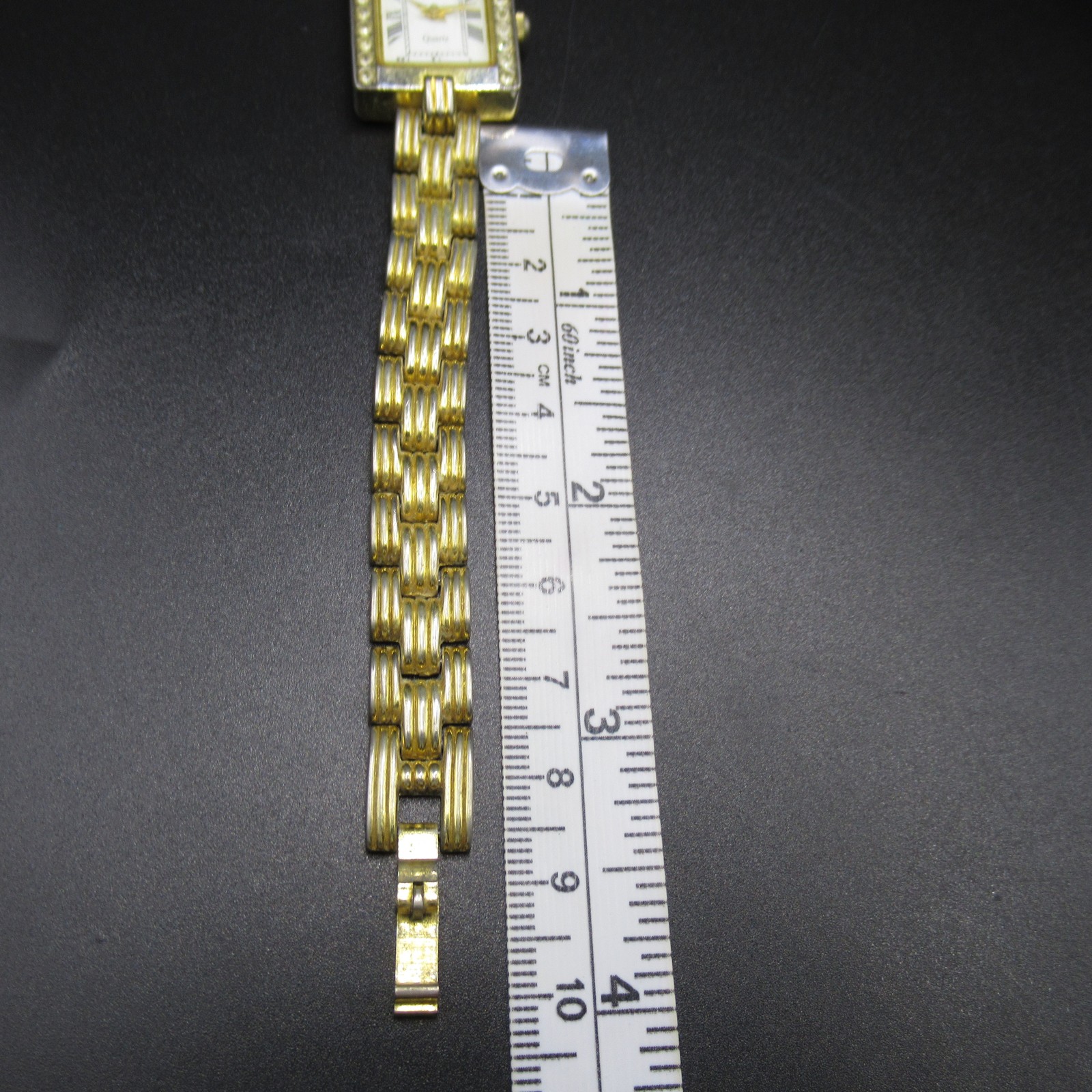 Elegant GJ/EJ Quartz Women’s Watch Gold-Tone Two-Tone Crystal Bezel Rectangle