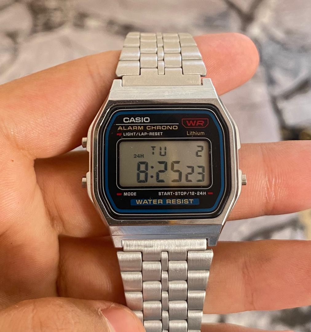 Vintage Casio A159WA-N1DF Authentic Digital Watch Adjustable Japan Band Tag 1989