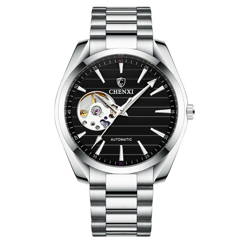 CHENXI Men Mechanical Automatic Stainless Steel Hollow Business Wrist Watches