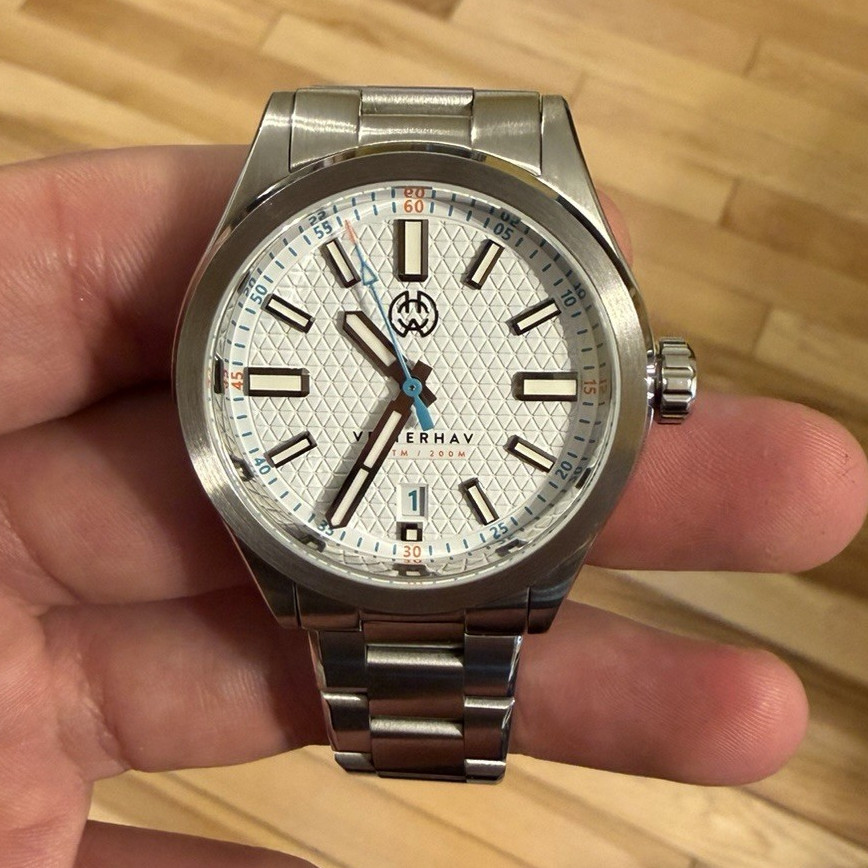 Henry Archer Vesterhav 40mm White Dial 200m Steel Bracelet Original Box Papers