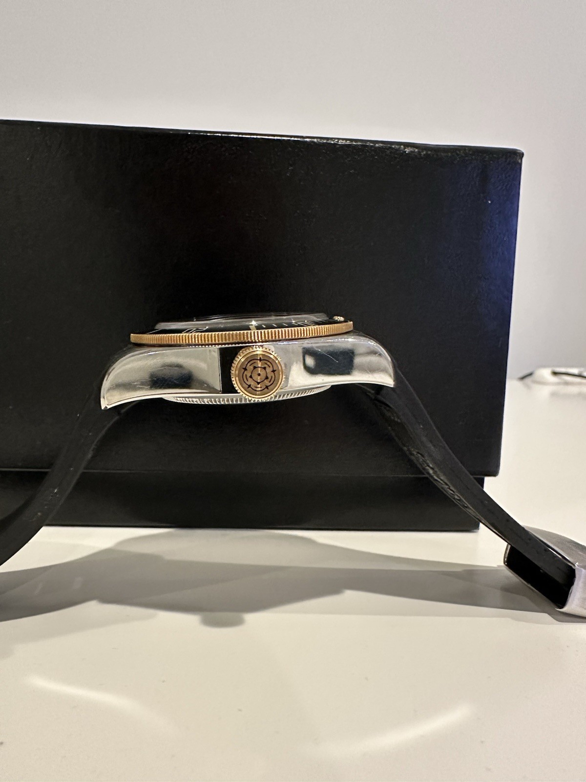 Tudor Black Bay 41mm Steel Gold S&G Rubber Strap Watch 79733N